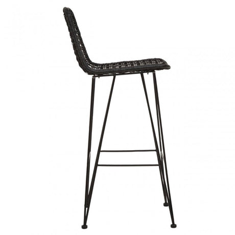 Lagom Black Natural Rattan Bar Chair