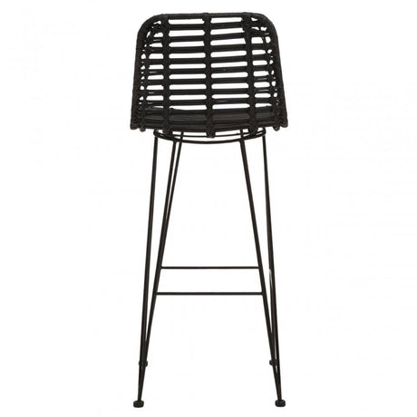 Lagom Black Natural Rattan Bar Chair