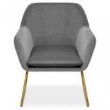 Xander Grey Velvet Armchair
