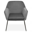 Xander Grey Velvet Black Frame Armchair