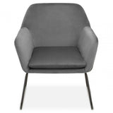 Xander Grey Velvet Black Frame Armchair