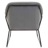 Xander Grey Velvet Black Frame Armchair