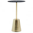 Avola Black Marble Effect Top Gold Base Side Table