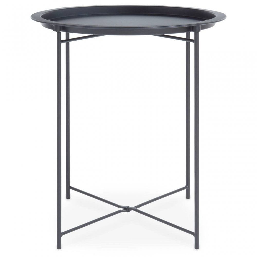 Acero Round Black Side Table