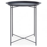 Acero Round Black Side Table