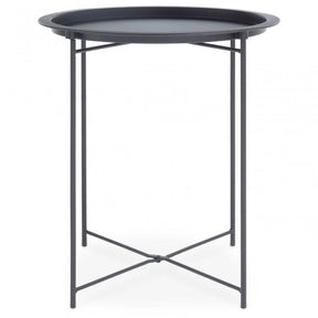 Acero Round Black Side Table