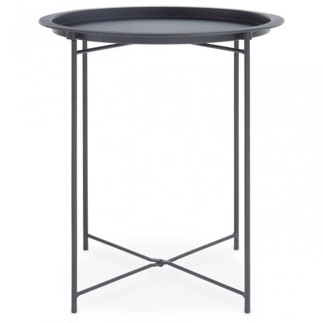 Acero Round Black Side Table