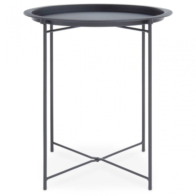 Acero Round Black Side Table