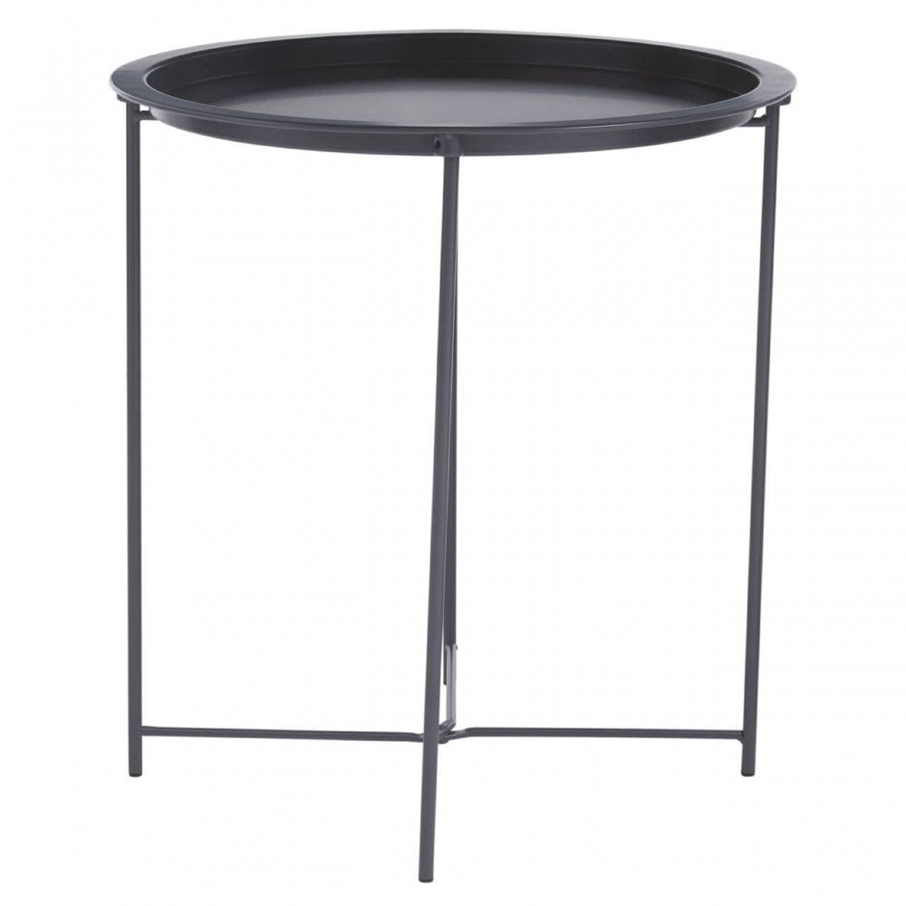 Acero Round Black Side Table