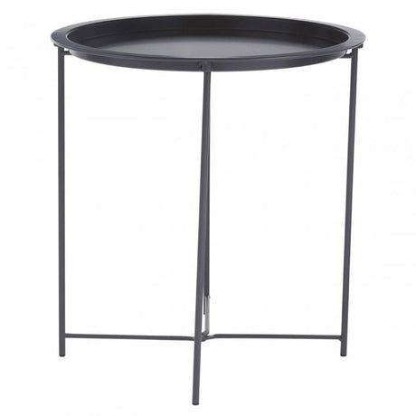 Acero Round Black Side Table