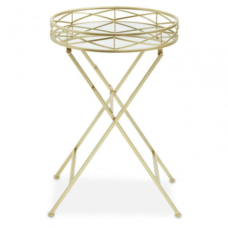Jolie Round Gold Tray Table