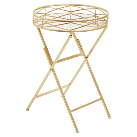 Jolie Round Gold Tray Table