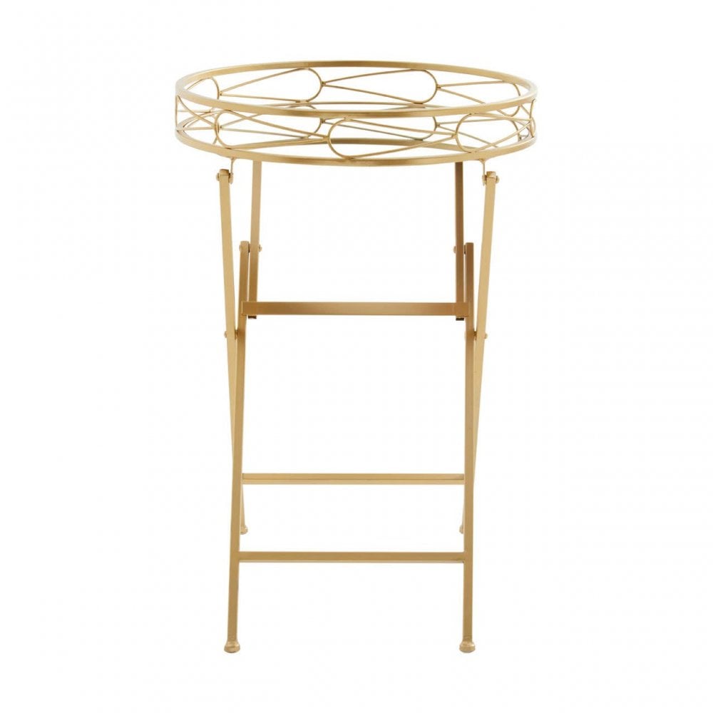 Jolie Round Gold Tray Table
