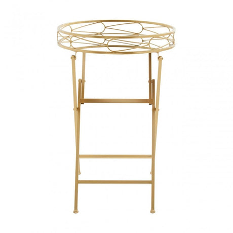 Jolie Round Gold Tray Table