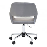 Brent Grey Velvet And Chrome Base Home Office Chair