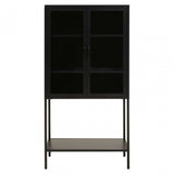Acier Two Door Black Cabinet  With Shelf