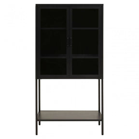 Acier Two Door Black Cabinet  With Shelf