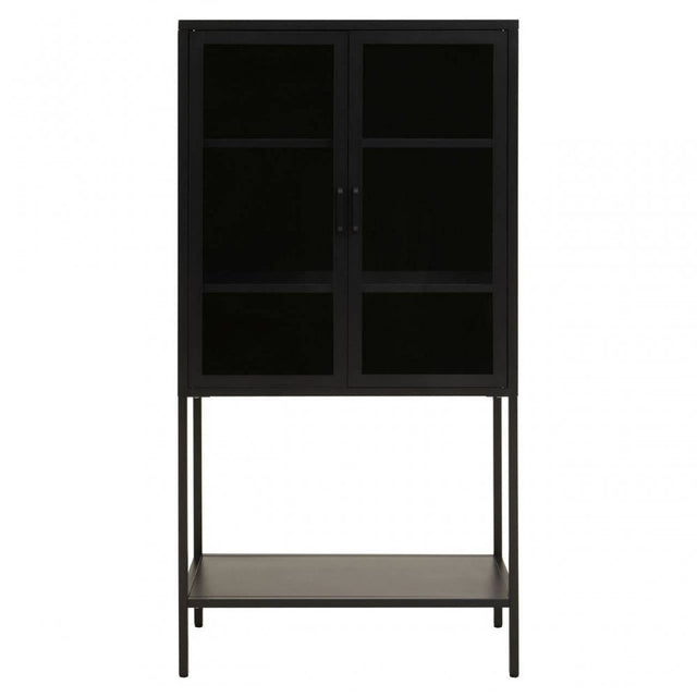 Acier Two Door Black Cabinet  With Shelf