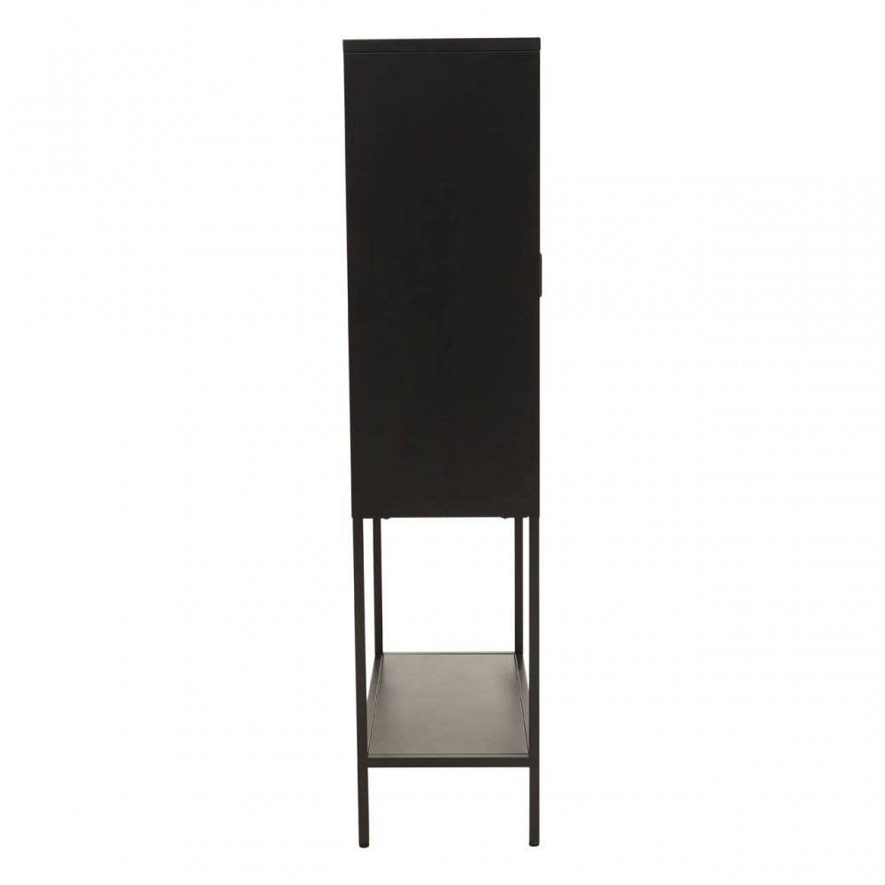 Acier Two Door Black Cabinet  With Shelf