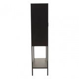 Acier Two Door Black Cabinet  With Shelf