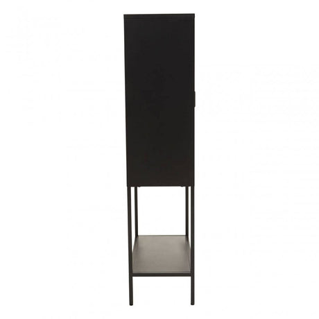 Acier Two Door Black Cabinet  With Shelf