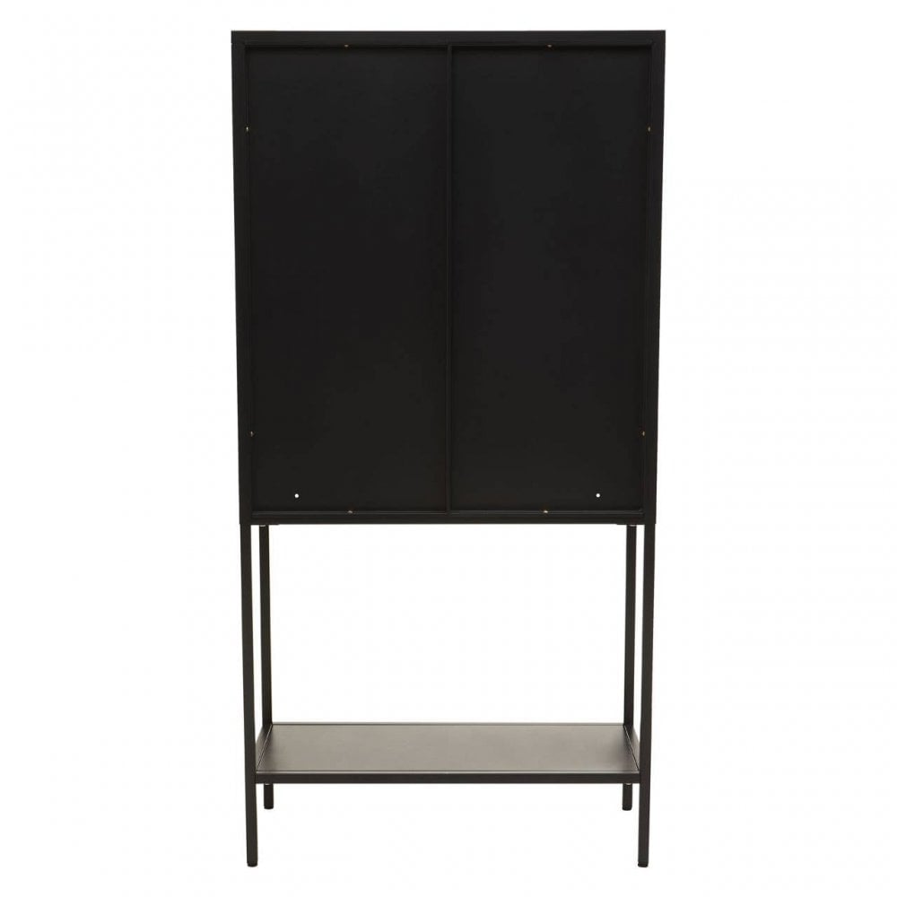 Acier Two Door Black Cabinet  With Shelf