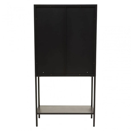 Acier Two Door Black Cabinet  With Shelf