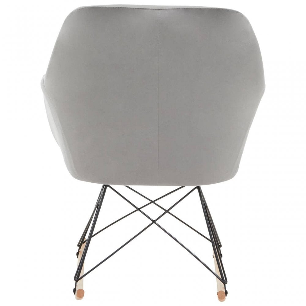 Stockholm Small Grey Velvet Rocking Chair