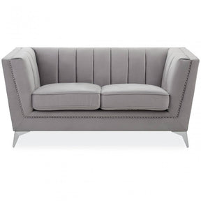 Hansa Two Seat Grey Velvet Sofa