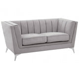 Hansa Two Seat Grey Velvet Sofa