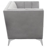 Hansa Two Seat Grey Velvet Sofa