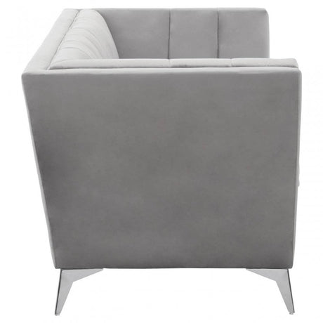 Hansa Two Seat Grey Velvet Sofa