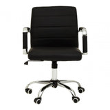 Brent Black Leather Effect And Chrome Home Office Chair