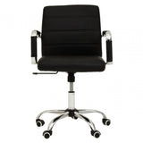 Brent Black Leather Effect And Chrome Home Office Chair