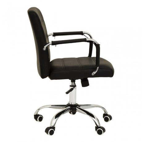 Brent Black Leather Effect And Chrome Home Office Chair
