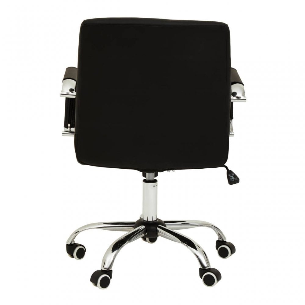 Brent Black Leather Effect And Chrome Home Office Chair