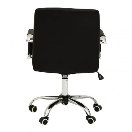 Brent Black Leather Effect And Chrome Home Office Chair