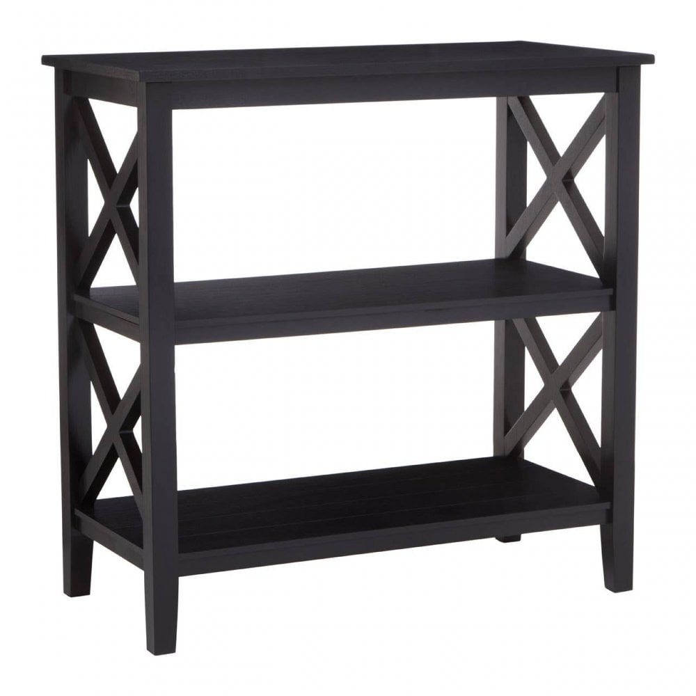 Heritage Three Shelf Black Bookcase