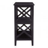 Heritage Three Shelf Black Bookcase