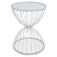 Jolie Hourglass Mirrored Top Silver Frame Side Table