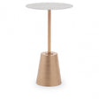 Avola White Marble Effect Top Gold Base Side Table