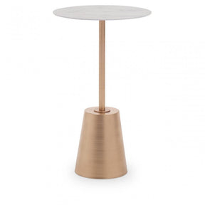Avola White Marble Effect Top Gold Base Side Table
