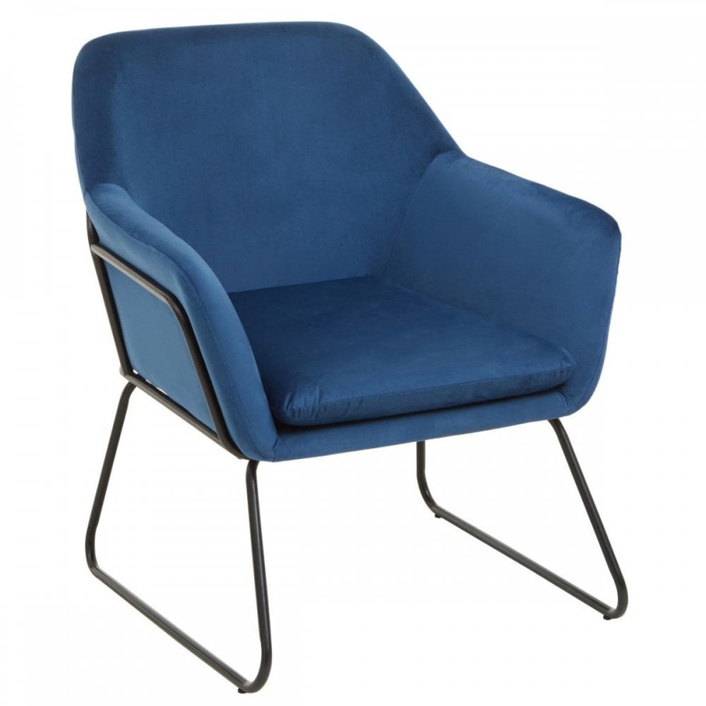 Xander Midnight Velvet Black Base Armchair