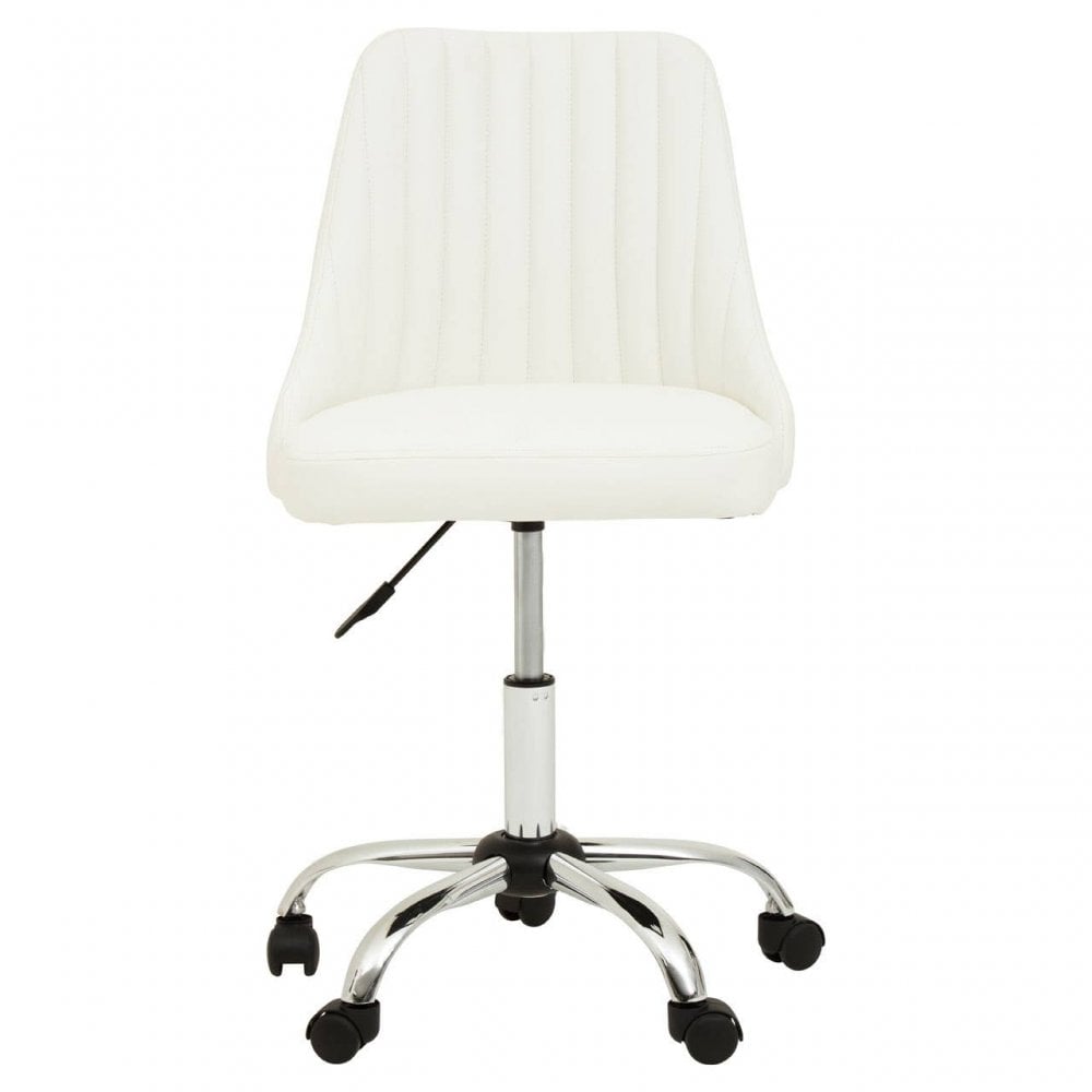 Brent Off-White Leather Effect Home Office Chair