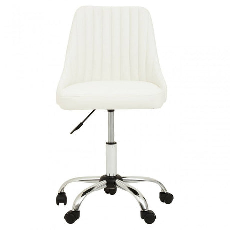 Brent Off-White Leather Effect Home Office Chair