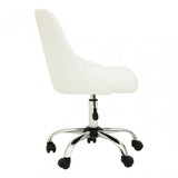 Brent Off-White Leather Effect Home Office Chair