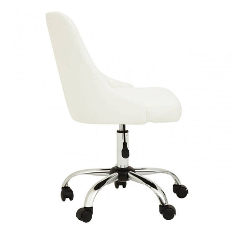 Brent Off-White Leather Effect Home Office Chair