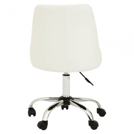Brent Off-White Leather Effect Home Office Chair