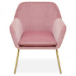 Xander Pink Velvet Bushed Gold Armchair