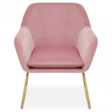 Xander Pink Velvet Bushed Gold Armchair